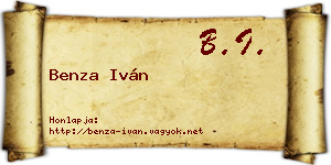 Benza Iván névjegykártya